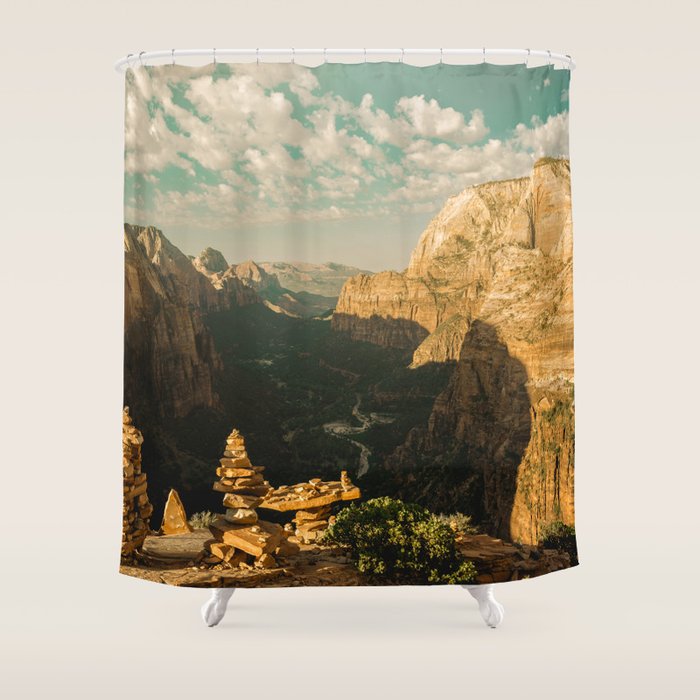 Zion Mornings - National Parks Nature Photography Shower Curtain Gallery Image 1