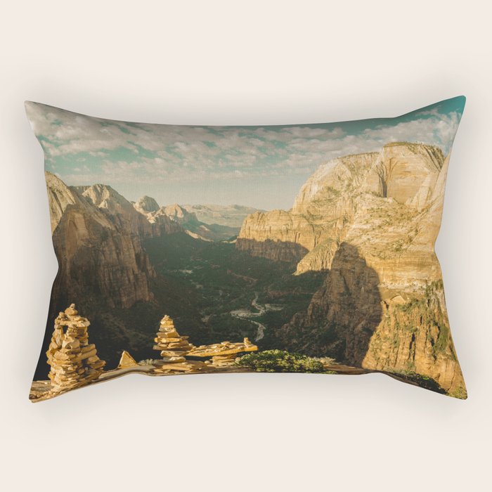 Zion Mornings - National Parks Nature Photography Rectangular Pillow Gallery Image 2