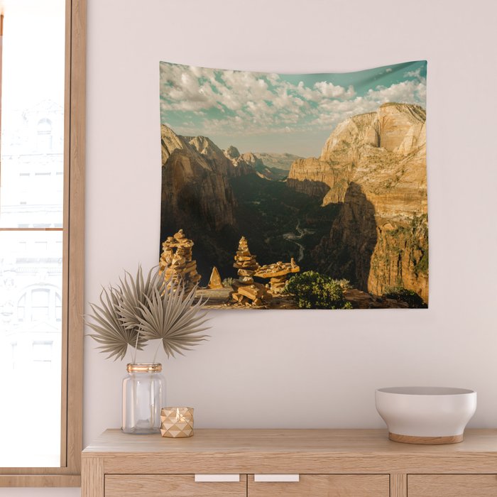Zion Mornings - National Parks Nature Photography Wall Tapestry Gallery Image 2