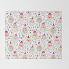 Holiday 2025 Santa claus Happy cute portrait Multicolored Christmas Throw Blanket Gallery Image 2