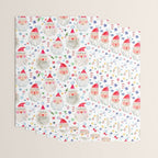 Holiday 2025 Santa claus Happy cute portrait Multicolored Christmas Wrapping Paper Gallery Image 3