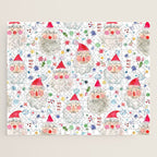 Holiday 2025 Santa claus Happy cute portrait Multicolored Christmas Jigsaw Puzzle Gallery Image 1