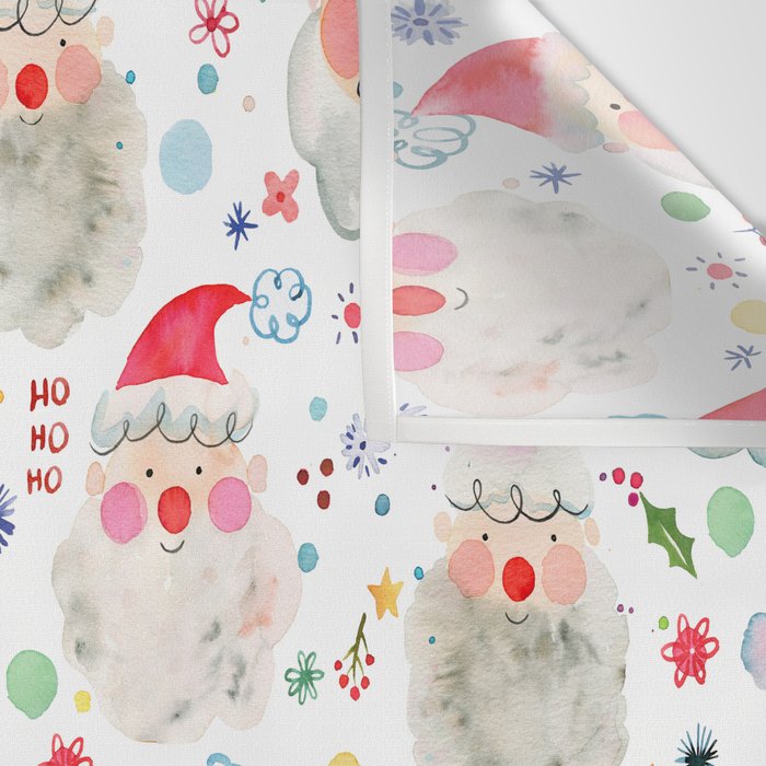 Holiday 2025 Santa claus Happy cute portrait Multicolored Christmas Wall Tapestry Gallery Image 3
