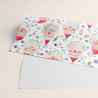 Holiday 2025 Santa claus Happy cute portrait Multicolored Christmas Wrapping Paper Gallery Image 2