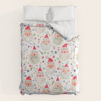 Holiday 2025 Santa claus Happy cute portrait Multicolored Christmas Duvet Cover Gallery Image 6