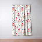 Holiday 2025 Santa claus Happy cute portrait Multicolored Christmas Window Curtain Gallery Image 3