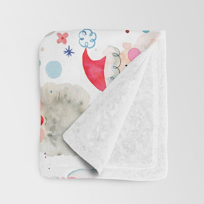Holiday 2025 Santa claus Happy cute portrait Multicolored Christmas Throw Blanket Gallery Image 3