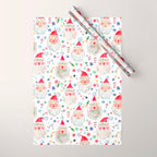 Holiday 2025 Santa claus Happy cute portrait Multicolored Christmas Wrapping Paper Gallery Image 1