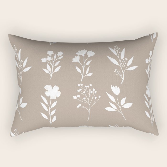 White Flower Pattern_02 Rectangular Pillow Gallery Image 2