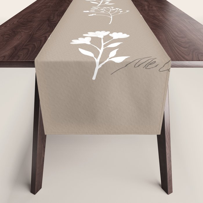 White Flower Pattern_02 Table Runner Gallery Image 1