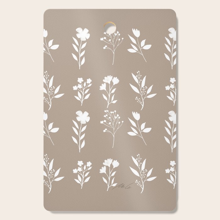 White Flower Pattern_02 Cutting Board Gallery Image 1
