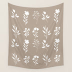 White Flower Pattern_02 Wall Tapestry Gallery Image 4