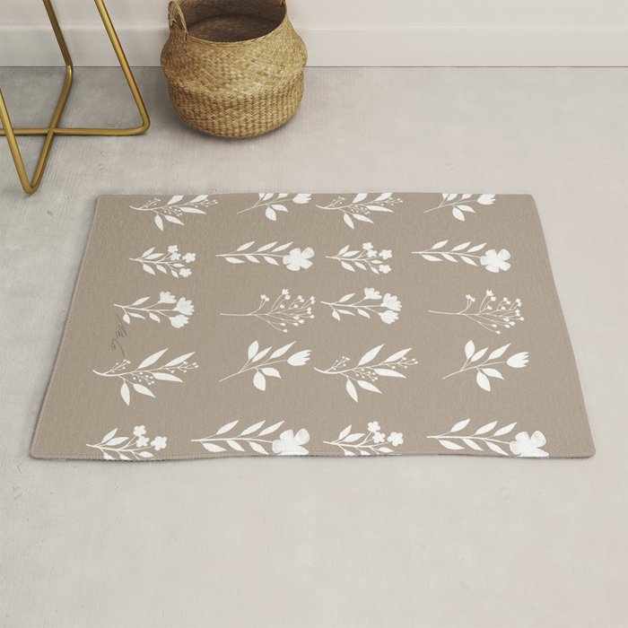 White Flower Pattern_02 Rug Gallery Image 1