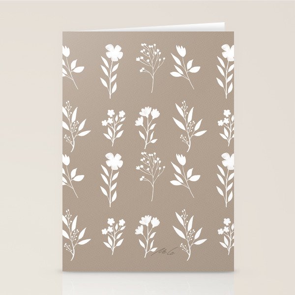 White Flower Pattern_02 Stationery Card Gallery Image 1