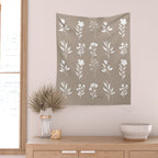 White Flower Pattern_02 Wall Tapestry Gallery Image 2