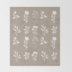White Flower Pattern_02 Throw Blanket Gallery Image 2