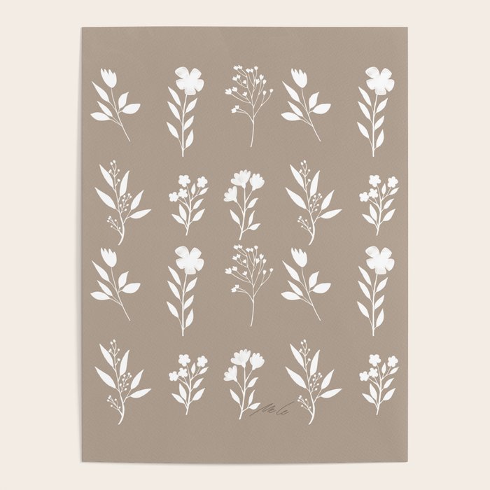 White Flower Pattern_02 Poster Gallery Image 4