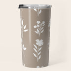 White Flower Pattern_02 Travel Mug Gallery Image 3