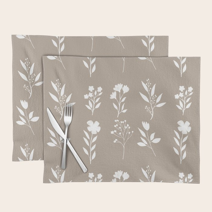 White Flower Pattern_02 Placemat Gallery Image 1