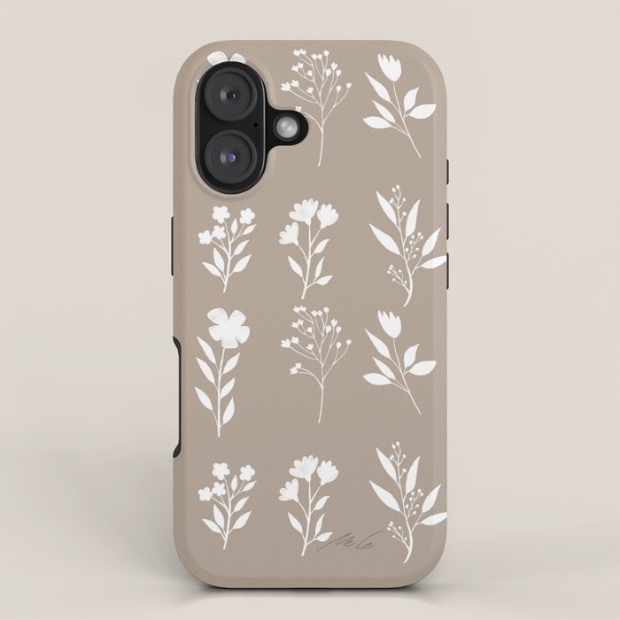 White Flower Pattern_02 iPhone Case Gallery Image 1