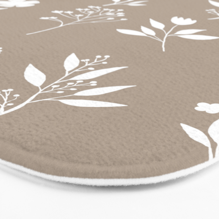 White Flower Pattern_02 Bath Mat Gallery Image 3