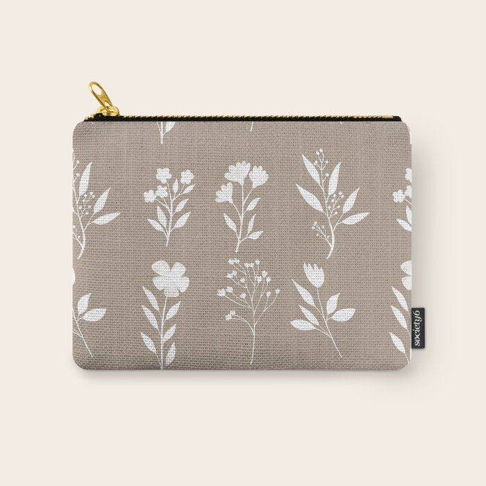 White Flower Pattern_02 Carry All Pouch Gallery Image 1