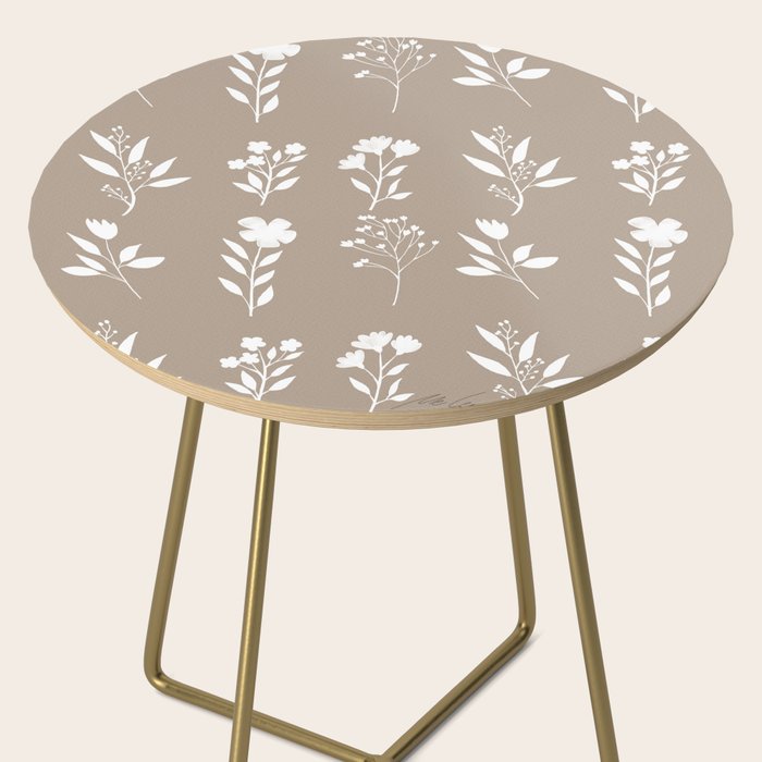 White Flower Pattern_02 Side Table Gallery Image 2