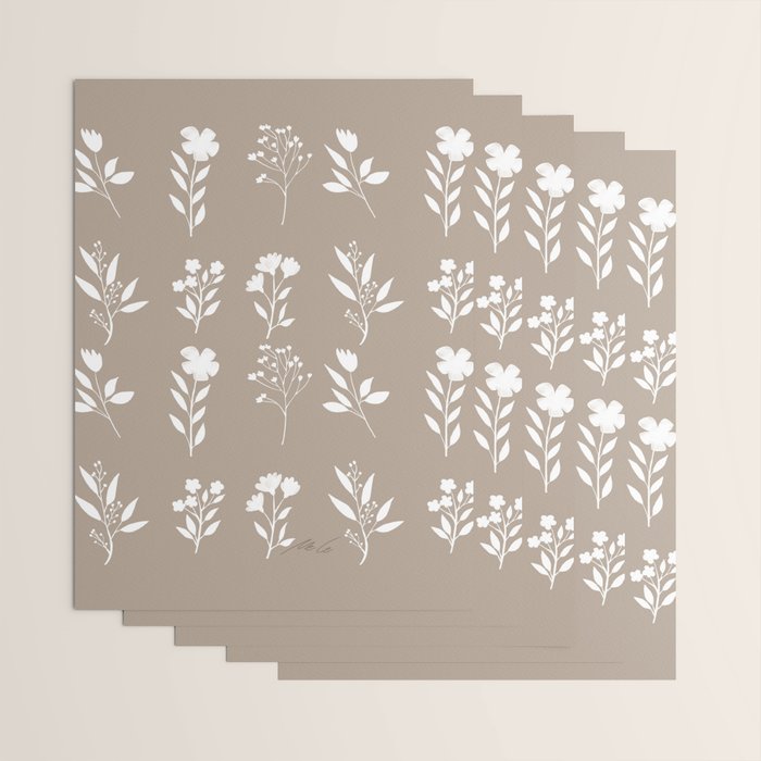 White Flower Pattern_02 Wrapping Paper Gallery Image 3