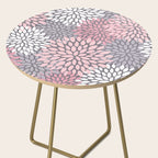 Festive, Floral Prints, Pink, White on Gray Side Table Gallery Image 2