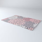 Festive, Floral Prints, Pink, White on Gray Rug Gallery Image 3
