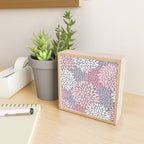 Festive, Floral Prints, Pink, White on Gray Mini Art Print Gallery Image 2