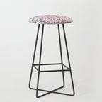 Festive, Floral Prints, Pink, White on Gray Stool Gallery Image 1