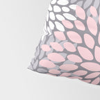 Festive, Floral Prints, Pink, White on Gray Pillow Sham Gallery Image 4