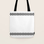 White and Black Chessboard Striped Pattern  Throw Pillows Home Decor and More Tote Bag Gallery Image 1