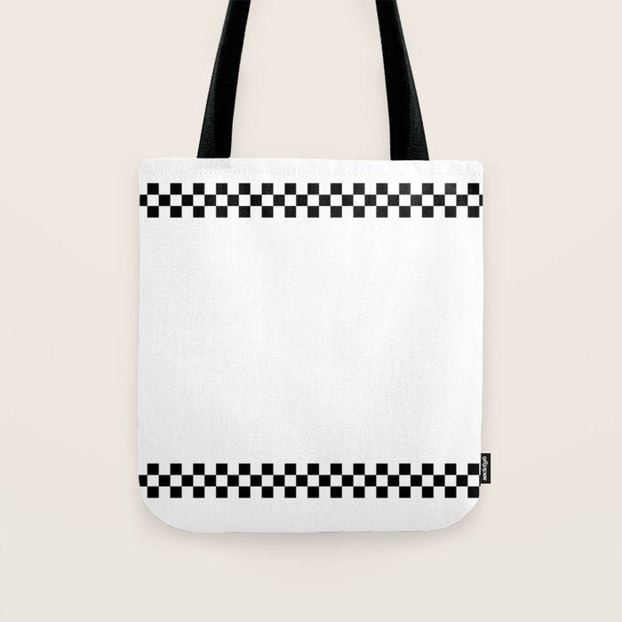 White and Black Chessboard Striped Pattern  Throw Pillows Home Decor and More Tote Bag Gallery Image 1