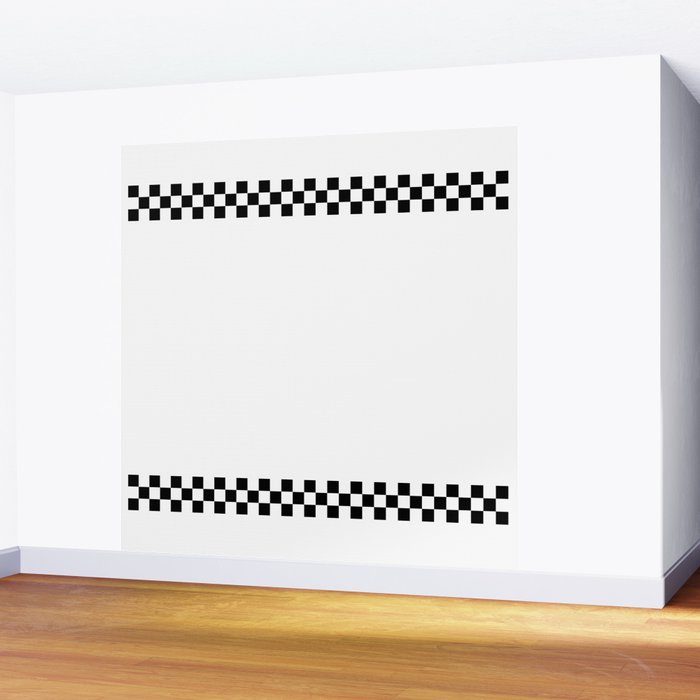 White and Black Chessboard Striped Pattern  Throw Pillows Home Decor and More Wall Mural Gallery Image 2