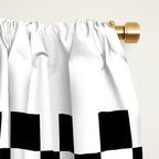 White and Black Chessboard Striped Pattern  Throw Pillows Home Decor and More Window Curtain Gallery Image 2