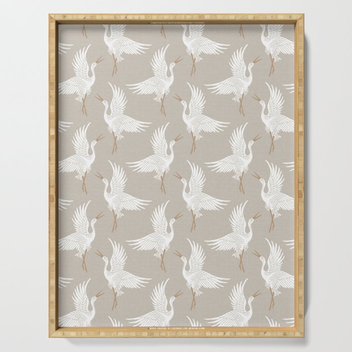 Cranes Neutral Serving Tray Gallery Image 1