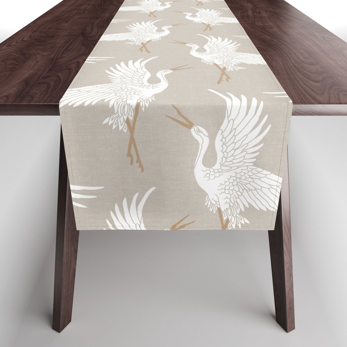 Cranes Neutral Table Runner Gallery Image 1