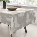 Cranes Neutral Tablecloth Gallery Image 3