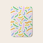 Fun colorful line doodle art pattern Bath Mat Gallery Image 1