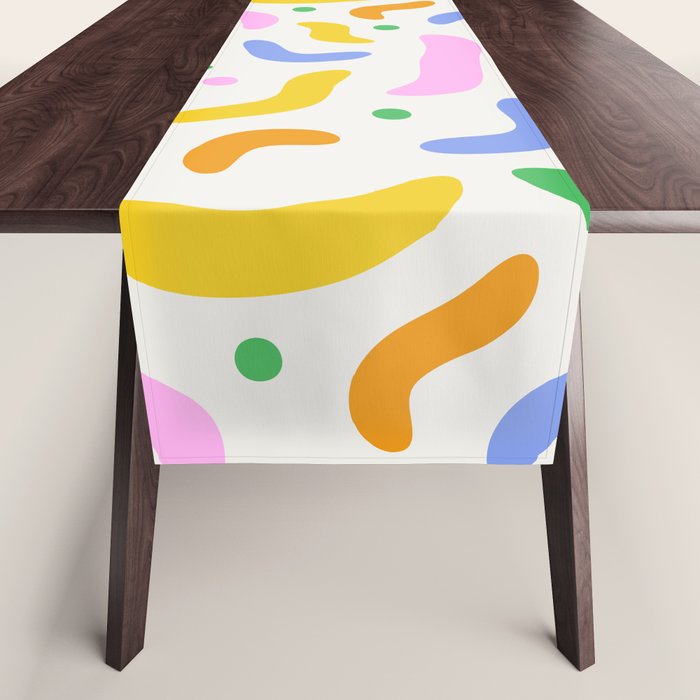 Fun colorful line doodle art pattern Table Runner Gallery Image 1
