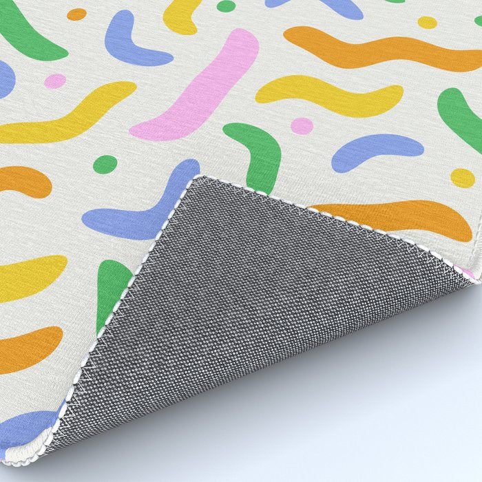 Fun colorful line doodle art pattern Rug Gallery Image 4