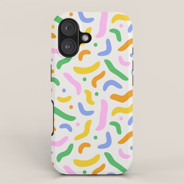 Fun colorful line doodle art pattern iPhone Case Gallery Image 1