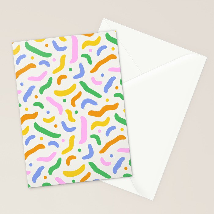 Fun colorful line doodle art pattern Stationery Card Gallery Image 2