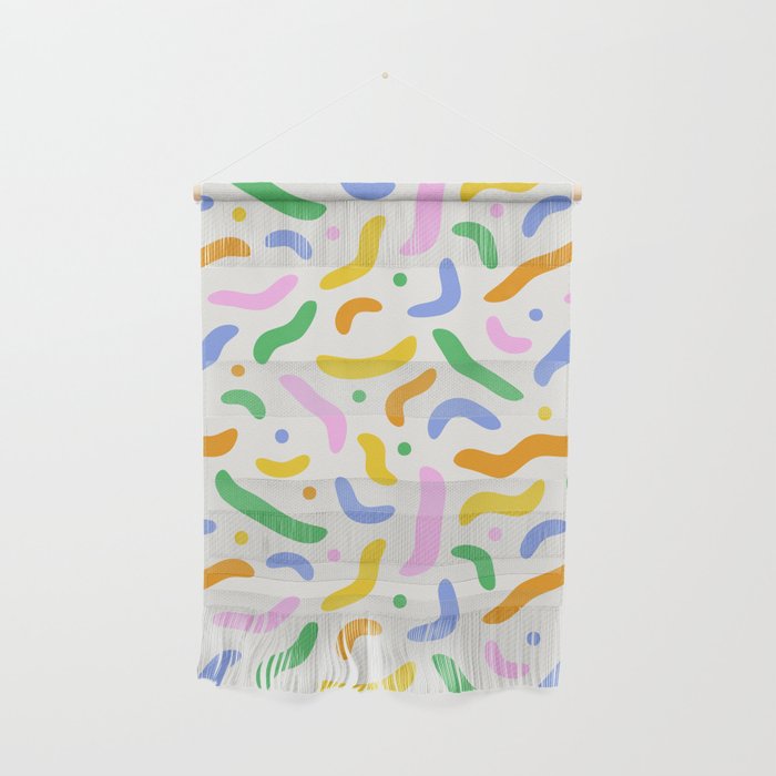 Fun colorful line doodle art pattern Wall Hanging Gallery Image 1