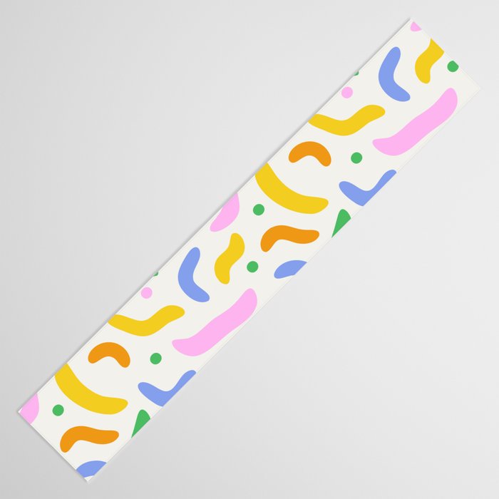 Fun colorful line doodle art pattern Table Runner Gallery Image 3