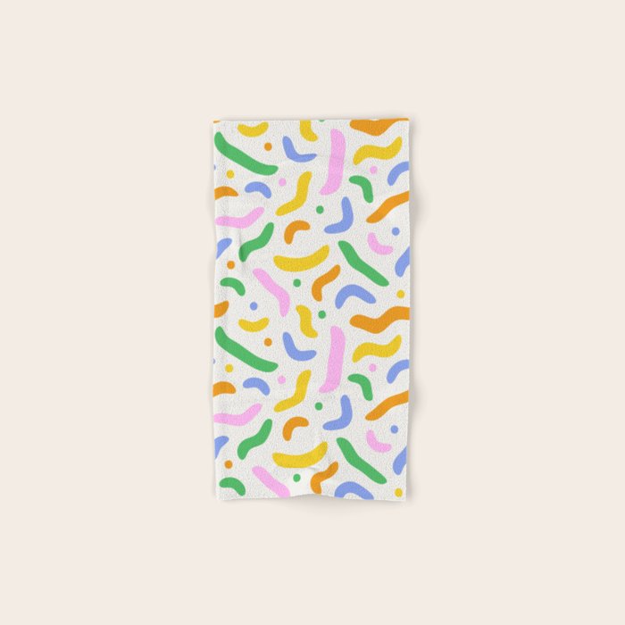 Fun colorful line doodle art pattern Bath Towel Gallery Image 1