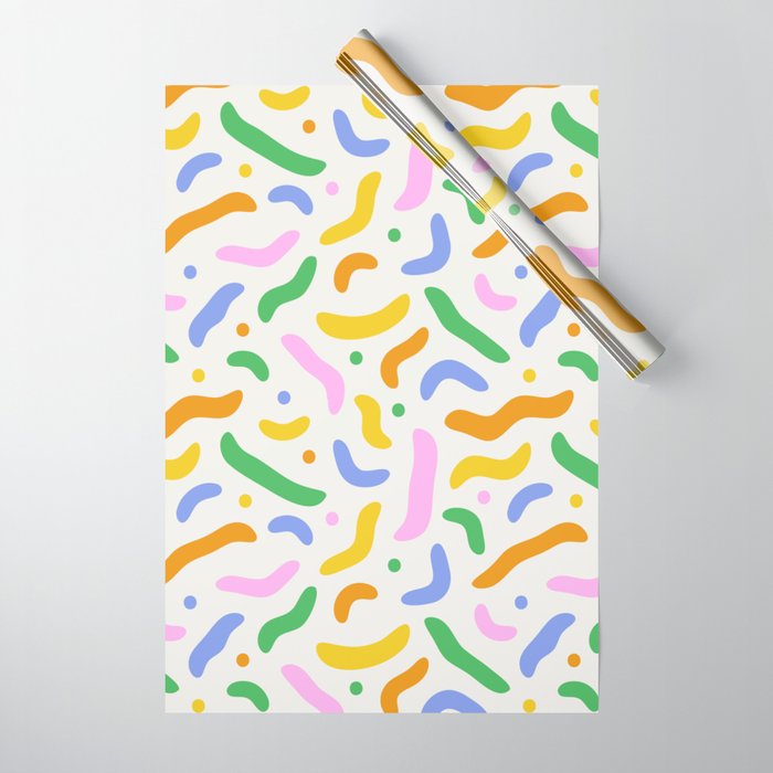 Fun colorful line doodle art pattern Wrapping Paper Gallery Image 1