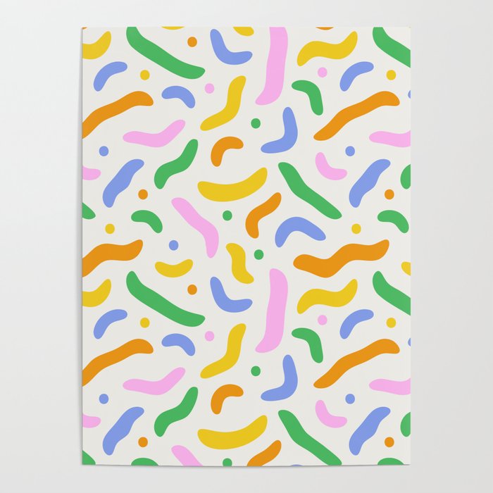 Fun colorful line doodle art pattern Poster Gallery Image 4